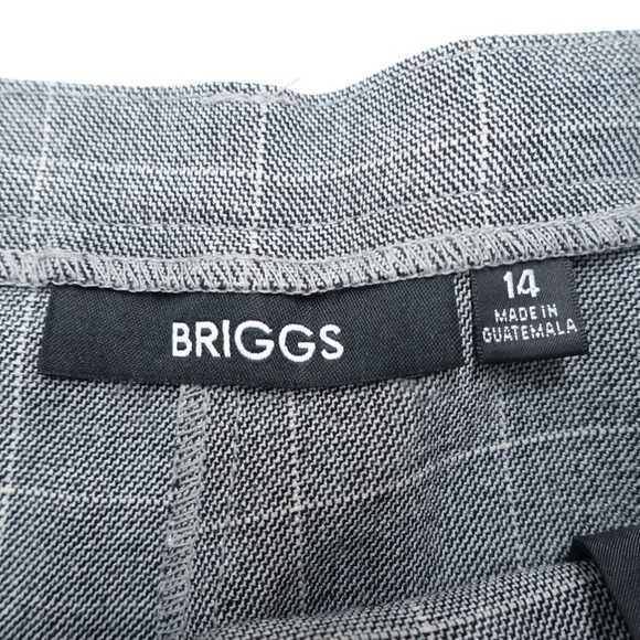 Briggs New York Dress Pants Women's 14 Gray Check Polyester Stretch High-Rise - Picture 3 of 8